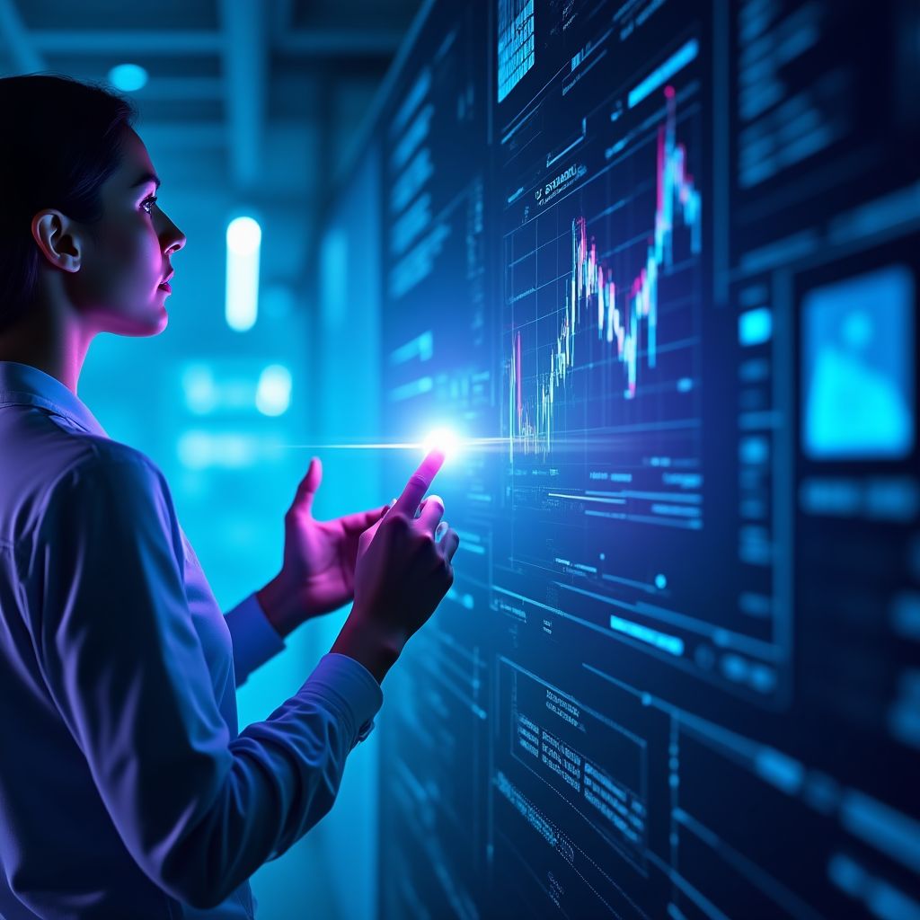 Representación futurista de finanzas